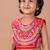 Red embroidered cotton silk lehenga set