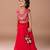 Red embroidered cotton silk lehenga set