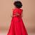 Red embroidered cotton silk lehenga set