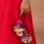 Red embroidered cotton silk lehenga set