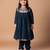Dark blue embroidered cotton silk kurti set