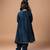 Dark blue embroidered cotton silk kurti set