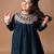Dark blue embroidered cotton silk kurti set