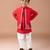 Red embroidered cotton blend kurta jacket set