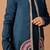 Dark blue embroidered cotton silk kurta jacket set