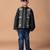 Black embroidered cotton silk bomber jacket