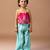 Yellow pink lotus embroidered cotton silk co ord set