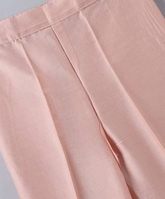 Peach pink embroidered cotton blend co ord set 3
