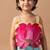 Yellow pink lotus embroidered cotton silk co ord set