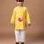 Yellow embroidered cotton silk kurta set
