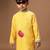 Yellow embroidered cotton silk kurta set