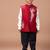 White red embroidered silk nehru jacket set