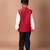 White red embroidered silk nehru jacket set