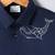 Navy blue embroidered cotton shirt