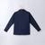 Navy blue embroidered cotton shirt