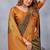 Green orange soft silk blend banarasi jacuard work designer party wear saree with unstitched blouse piece