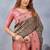 Green pink soft silk blend banarasi jacuard work designer party wear saree with unstitched blouse piece