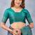 Turquoise soft silk blend banarasi jacuard work designer party wear saree with unstitched blouse piece