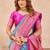 Sky pink soft silk blend banarasi jacuard work designer party wear saree with unstitched blouse piece