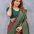 Orange green soft silk blend banarasi jacuard work designer party wear saree with unstitched blouse piece