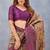 Beige wine soft silk blend banarasi jacuard work designer party wear saree with unstitched blouse piece