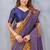 Mustard blue soft silk blend banarasi jacuard work designer party wear saree with unstitched blouse piece