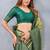 Parrot green soft silk blend banarasi jacuard work designer party wear saree with unstitched blouse piece