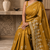 mustard Embroidered saree