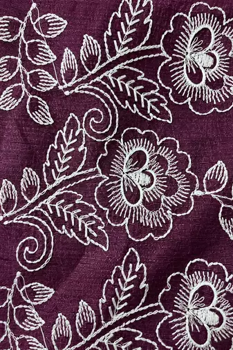 purple Embroidered saree