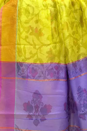Yellow Self woven saree