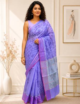 Purple Self woven saree 1