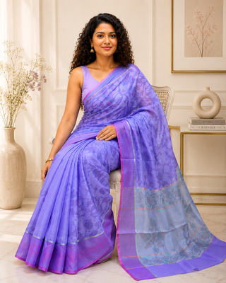 Purple Self woven saree 2