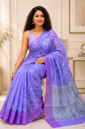 Purple Self woven saree