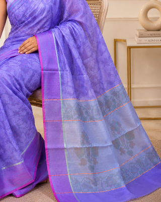 Purple Self woven saree 3