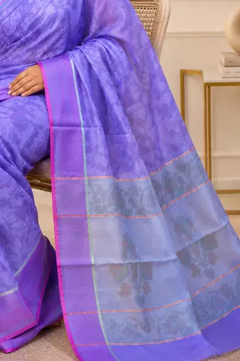 Purple Self woven saree