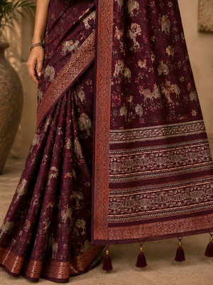 Magenta Saahi printed saree 2