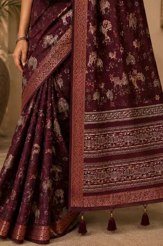 Magenta Saahi printed saree