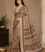 Brown Saahi floral printed saree