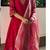 Women rani pink sequinned embroidered pv chanderi kurta pant dupatta set