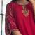 Women rani pink sequinned embroidered pv chanderi kurta pant dupatta set