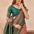 Peach green soft silk blend banarasi jacuard work designer party wear saree with unstitched blouse piece