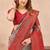 Turquoise red soft silk blend banarasi jacuard work designer party wear saree with unstitched blouse piece
