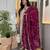 Designer ivory beige cp vichitra embroidered kurta set with wine embroidered dupatta