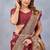Maroon soft silk blend banarasi jacuard work designer party wear saree with unstitched blouse piece