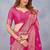 Pink soft silk blend banarasi jacuard work designer party wear saree with unstitched blouse piece