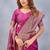 Wine soft silk blend banarasi jacuard work designer party wear saree with unstitched blouse piece