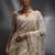 Off white net embroidered saree