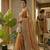 Orange silk blend embroidered saree with thread work