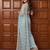 Sky blue net embroidered saree with sequins work