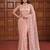 Beige net embroidered saree with sequins work